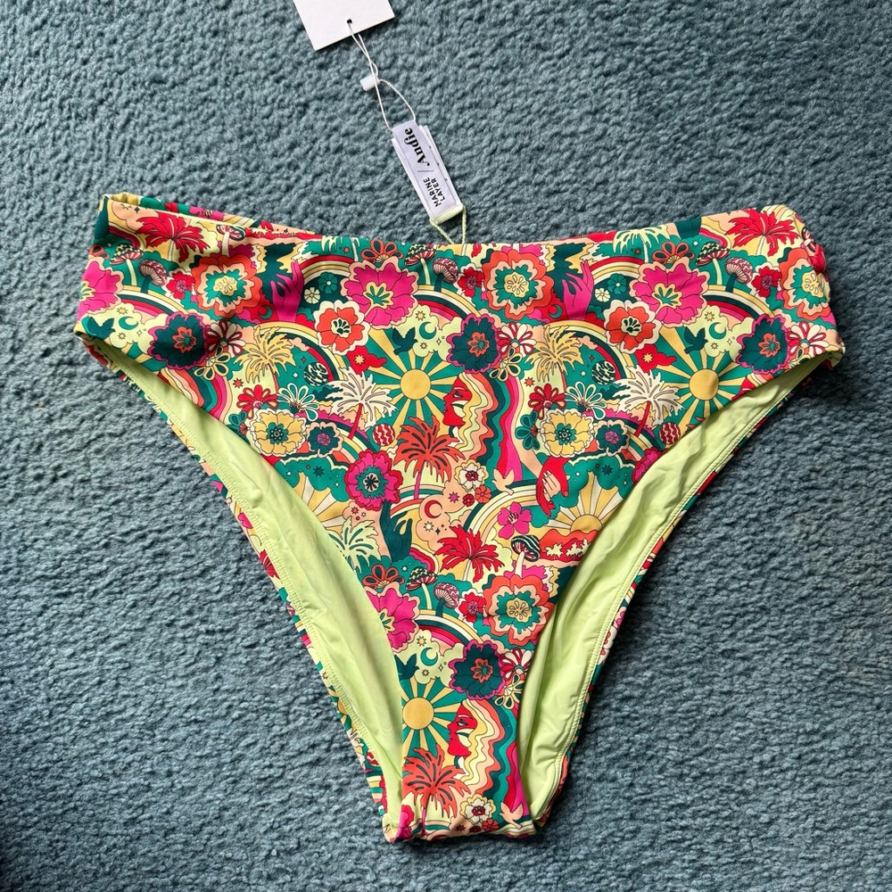 NWT Marine Layer Andie 90s High Waisted Bikini Bottom XL - Picture 3 of 7